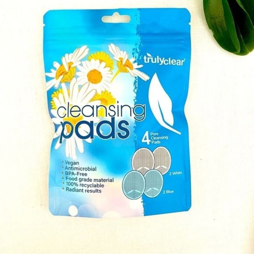 Truly Clear Silicone Facial Scrubber Gentle Exfoliator Cleansing Pads Pack of 4